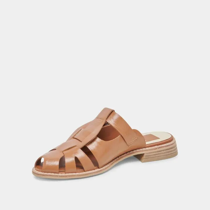 Sandals Shop Dolce Vita Hippie Flats Tan Crinkle Patent Tan Crinkle Patent