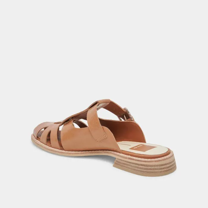 Sandals Shop Dolce Vita Hippie Flats Tan Crinkle Patent Tan Crinkle Patent