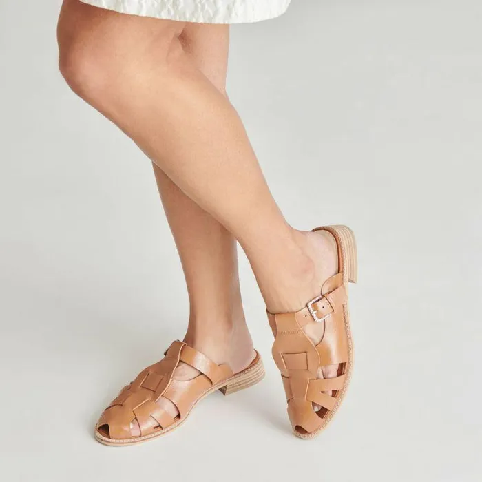 Sandals Shop Dolce Vita Hippie Flats Tan Crinkle Patent Tan Crinkle Patent