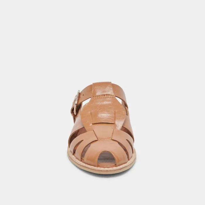 Sandals Shop Dolce Vita Hippie Flats Tan Crinkle Patent Tan Crinkle Patent