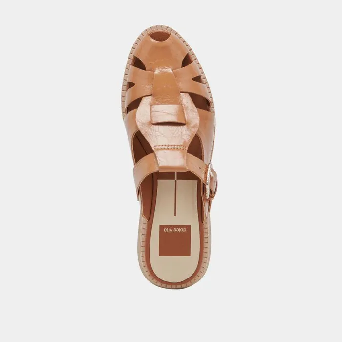 Sandals Shop Dolce Vita Hippie Flats Tan Crinkle Patent Tan Crinkle Patent
