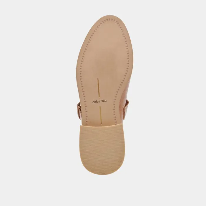 Sandals Shop Dolce Vita Hippie Flats Tan Crinkle Patent Tan Crinkle Patent