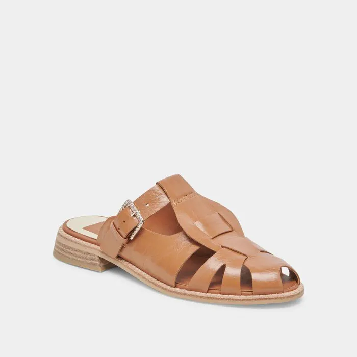 Sandals Shop Dolce Vita Hippie Flats Tan Crinkle Patent Tan Crinkle Patent