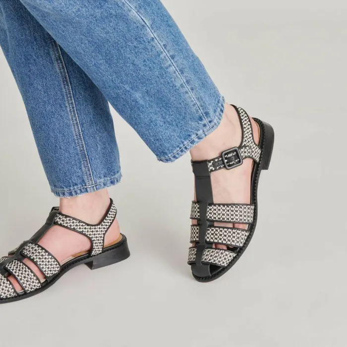 Sandals Shop Dolce Vita Holis Sandals Black Multi Raffia Black Multi Raffia