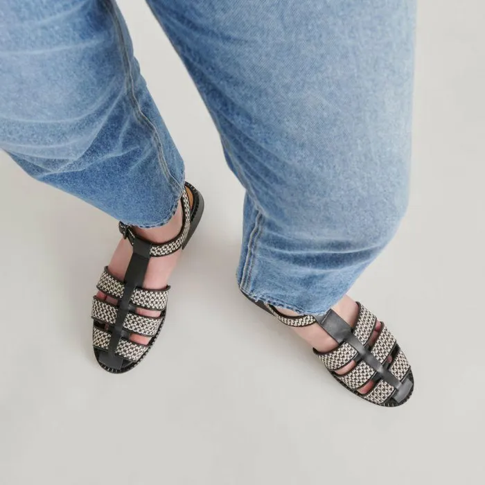 Sandals Shop Dolce Vita Holis Sandals Black Multi Raffia Black Multi Raffia