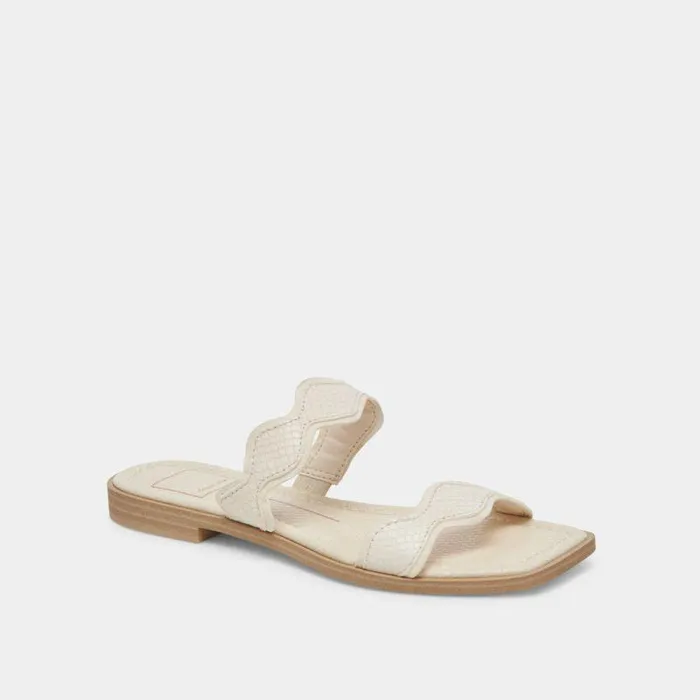 Sandals Shop Dolce Vita Ilva Sandals Creme Embossed Leather Creme Embossed Leather