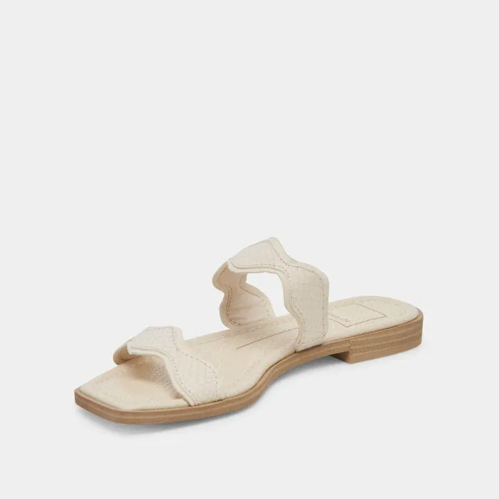 Sandals Shop Dolce Vita Ilva Sandals Creme Embossed Leather Creme Embossed Leather