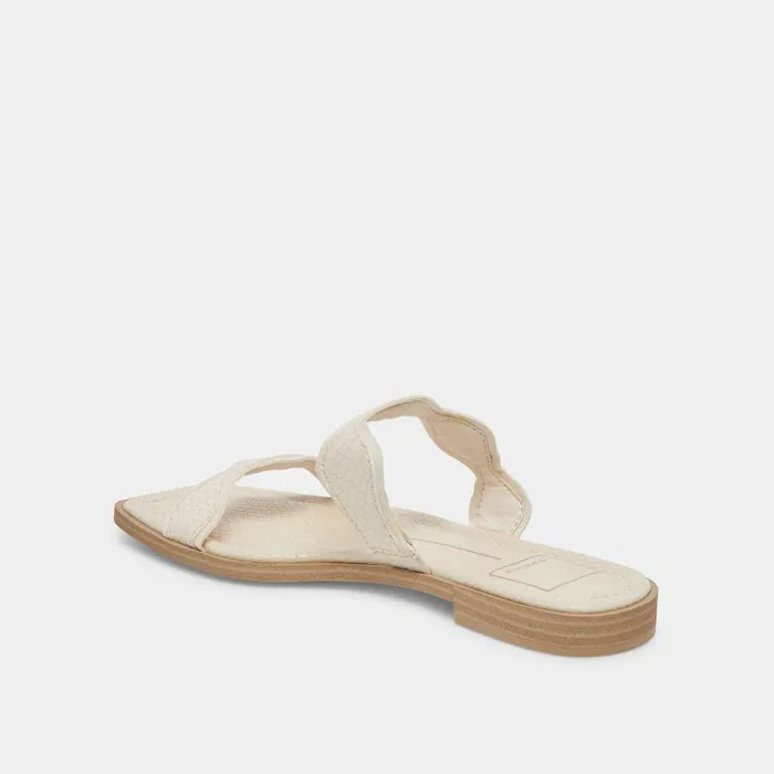 Sandals Shop Dolce Vita Ilva Sandals Creme Embossed Leather Creme Embossed Leather