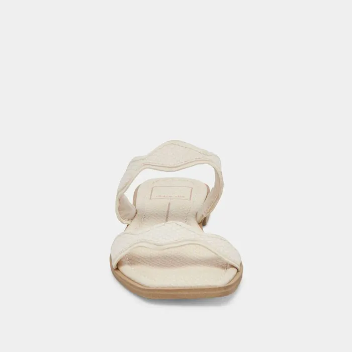 Sandals Shop Dolce Vita Ilva Sandals Creme Embossed Leather Creme Embossed Leather