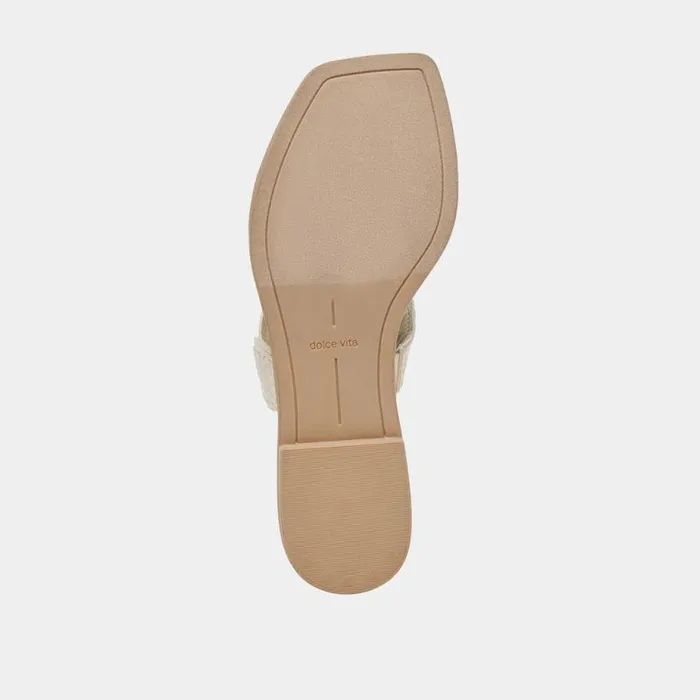 Sandals Shop Dolce Vita Ilva Sandals Creme Embossed Leather Creme Embossed Leather