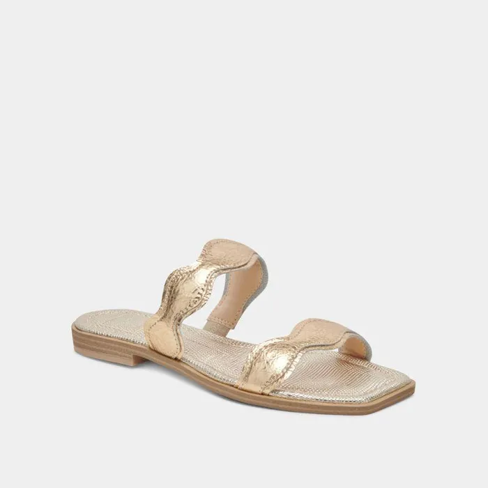 Sandals Shop Dolce Vita Ilva Sandals Gold Distressed Leather Gold Distressed Leather