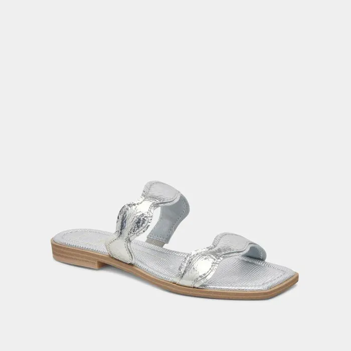 Sandals Shop Dolce Vita Ilva Sandals Silver Distressed Leather Silver Distressed Leather