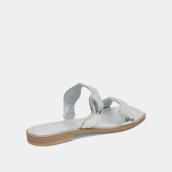 Sandals Shop Dolce Vita Ilva Sandals Silver Distressed Leather Silver Distressed Leather