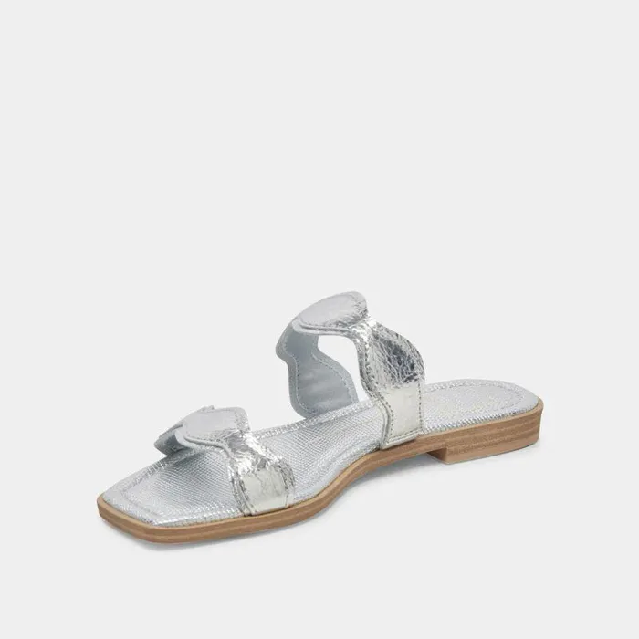 Sandals Shop Dolce Vita Ilva Sandals Silver Distressed Leather Silver Distressed Leather