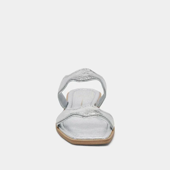 Sandals Shop Dolce Vita Ilva Sandals Silver Distressed Leather Silver Distressed Leather