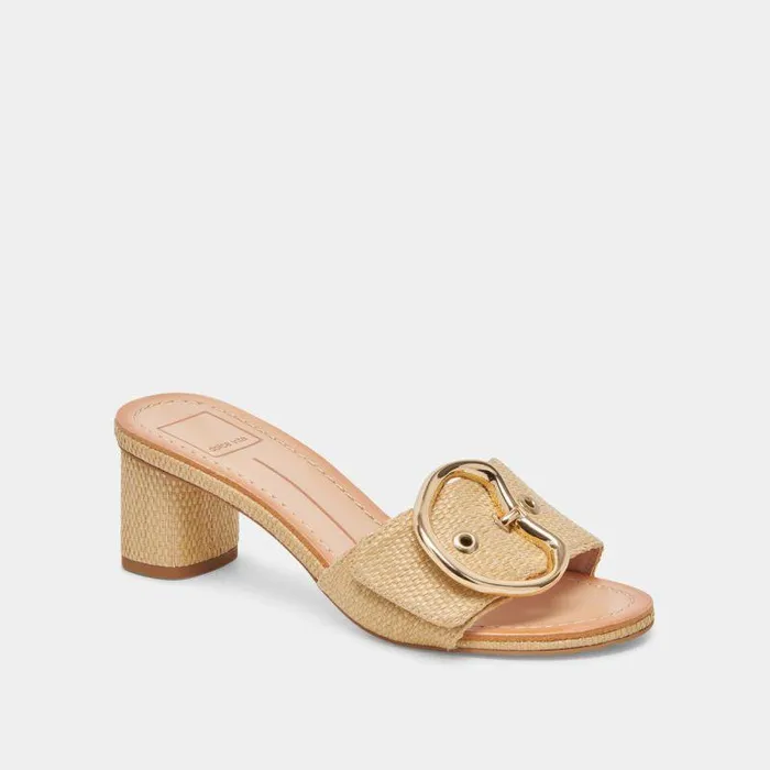 Sandals Shop Dolce Vita Laika Heels Lt Natural Raffia Lt Natural Raffia