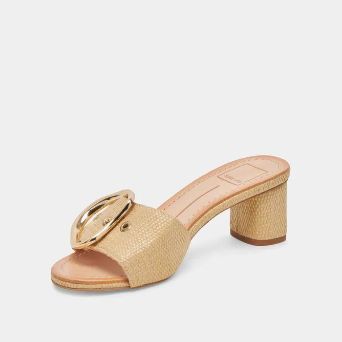 Sandals Shop Dolce Vita Laika Heels Lt Natural Raffia Lt Natural Raffia