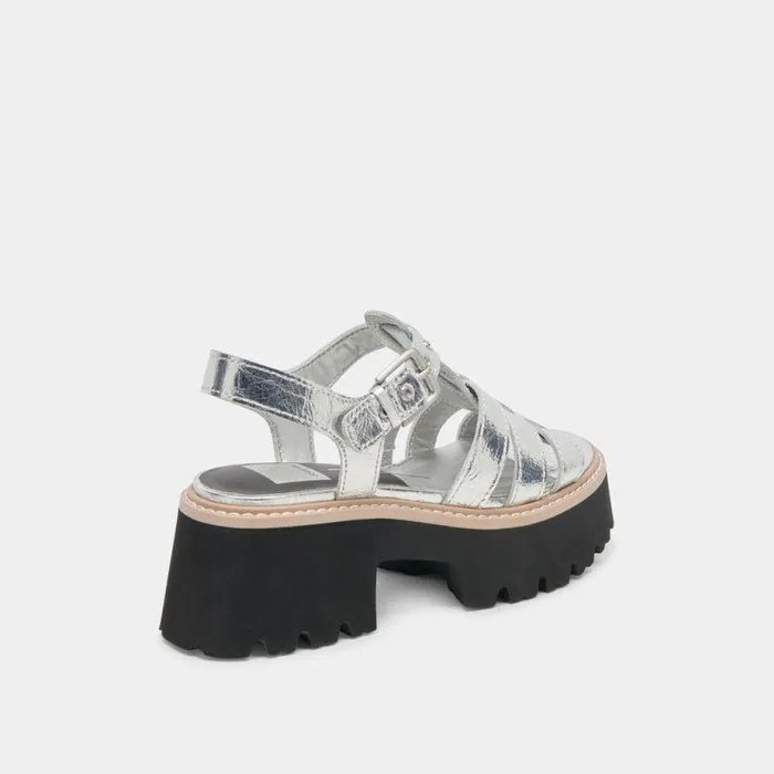 Sandals Shop Dolce Vita Latice Sandals Silver Distressed Leather Silver Distressed Leather