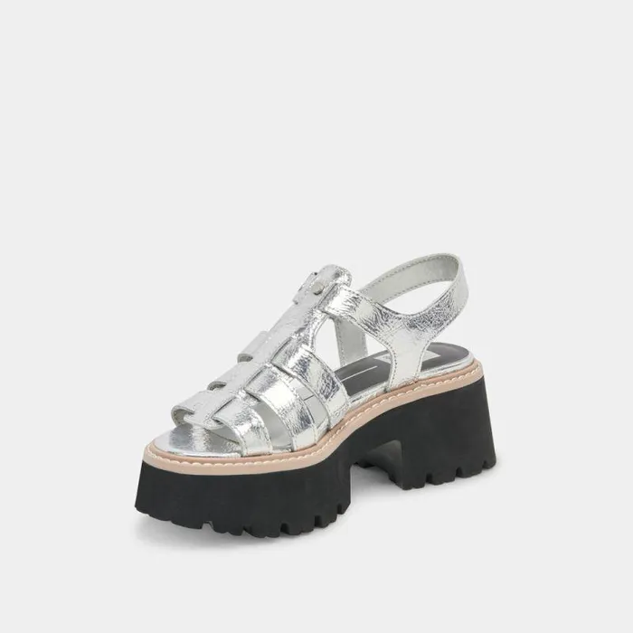 Sandals Shop Dolce Vita Latice Sandals Silver Distressed Leather Silver Distressed Leather