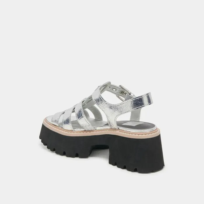 Sandals Shop Dolce Vita Latice Sandals Silver Distressed Leather Silver Distressed Leather