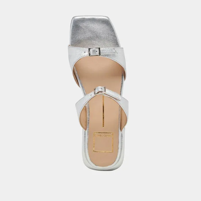 Sandals Shop Dolce Vita Lavern Sandals Silver Metallic Leather Silver Metallic Leather