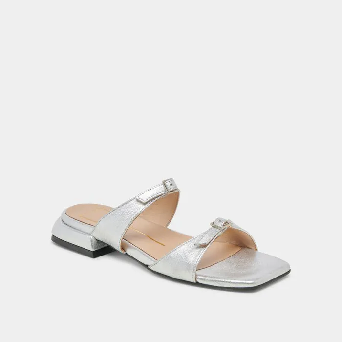 Sandals Shop Dolce Vita Lavern Sandals Silver Metallic Leather Silver Metallic Leather