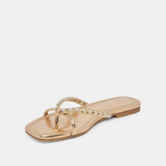 Sandals Shop Dolce Vita Lucca Pearl Sandals Gold Pearls Gold Pearls