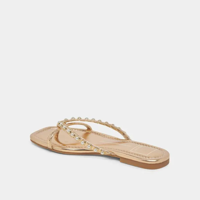 Sandals Shop Dolce Vita Lucca Pearl Sandals Gold Pearls Gold Pearls