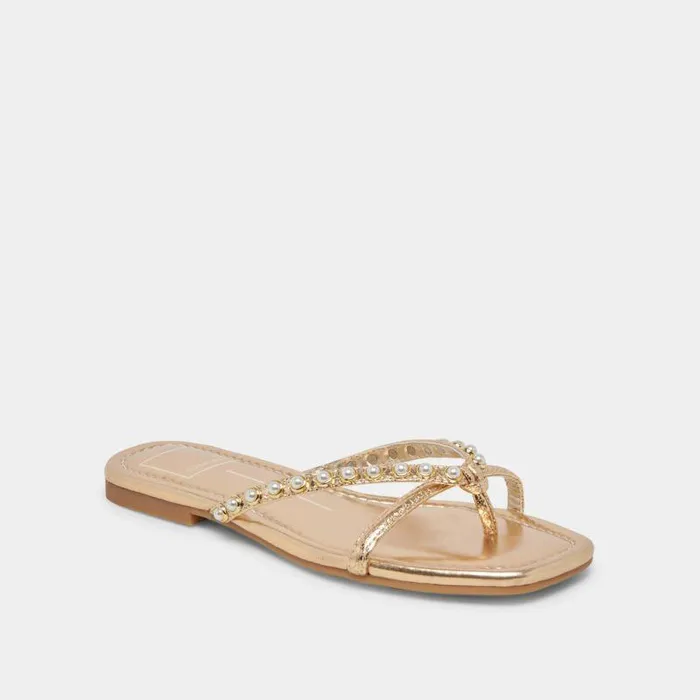 Sandals Shop Dolce Vita Lucca Pearl Sandals Gold Pearls Gold Pearls