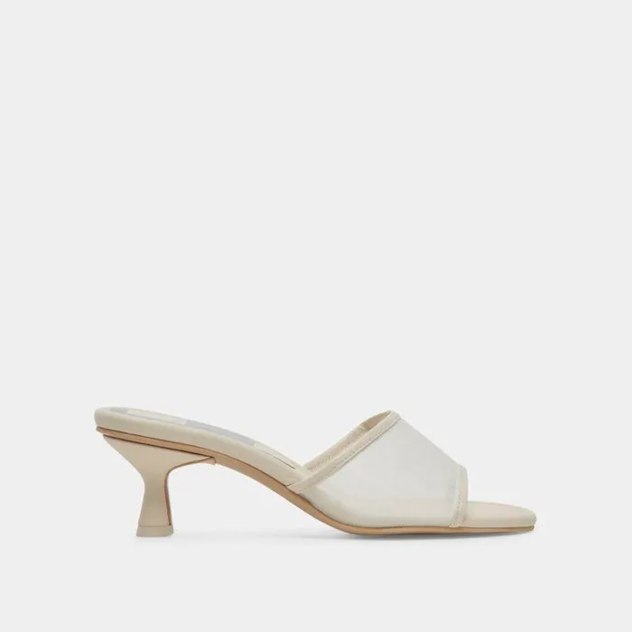Sandals Shop Dolce Vita Meeza Heels Ivory Mesh Ivory Mesh