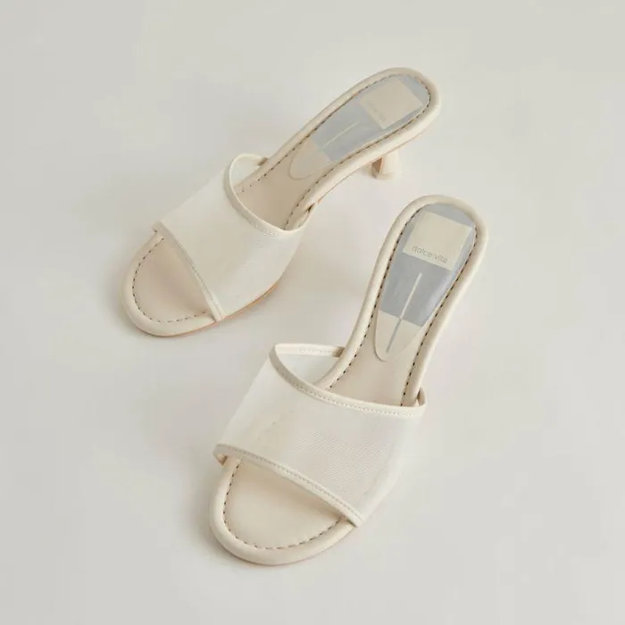 Sandals Shop Dolce Vita Meeza Heels Ivory Mesh Ivory Mesh