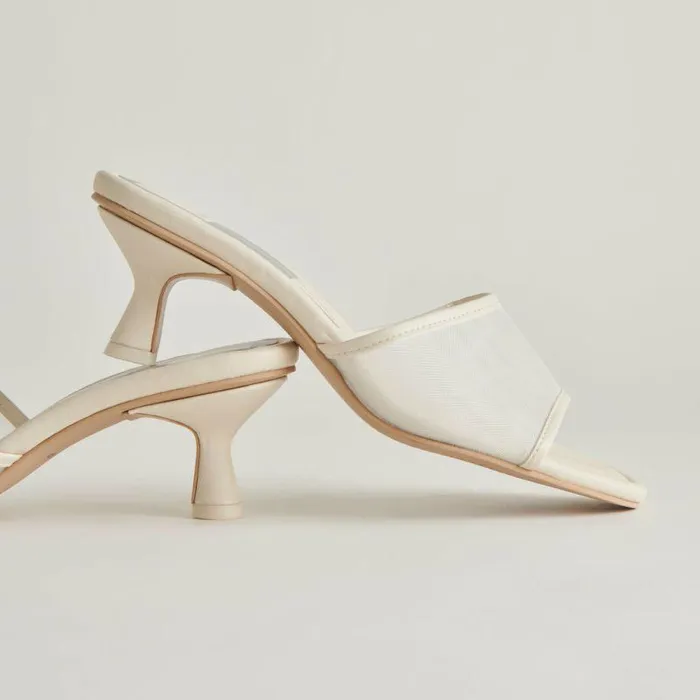 Sandals Shop Dolce Vita Meeza Heels Ivory Mesh Ivory Mesh