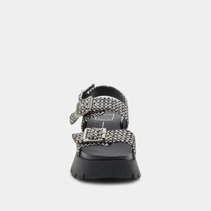 Sandals Shop Dolce Vita Palda Sandals Black White Raffia Black White Raffia