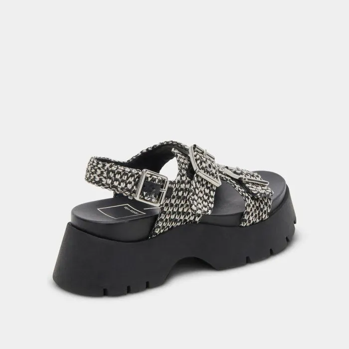 Sandals Shop Dolce Vita Palda Sandals Black White Raffia Black White Raffia