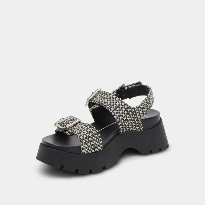 Sandals Shop Dolce Vita Palda Sandals Black White Raffia Black White Raffia
