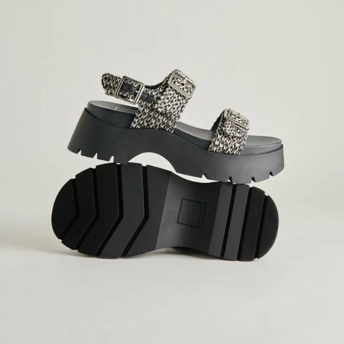 Sandals Shop Dolce Vita Palda Sandals Black White Raffia Black White Raffia