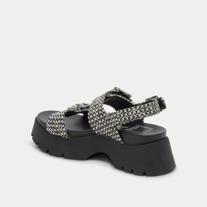 Sandals Shop Dolce Vita Palda Sandals Black White Raffia Black White Raffia