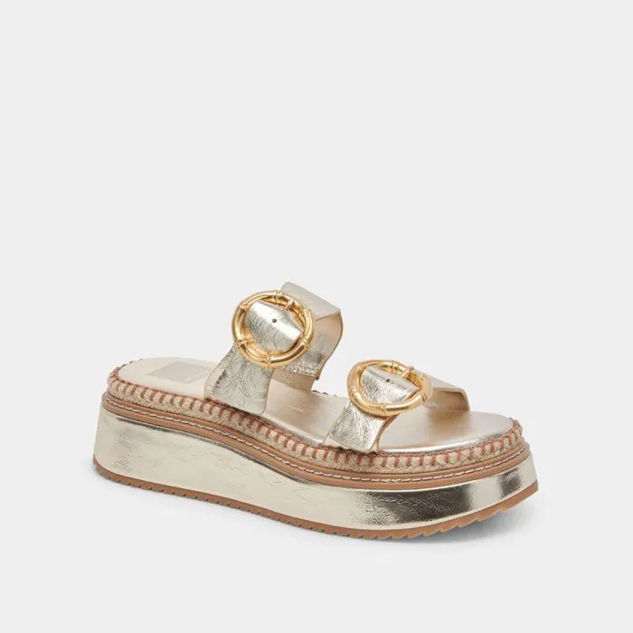 Sandals Shop Dolce Vita Rysha Sandals Light Gold Crinkle Patent Light Gold Crinkle Patent