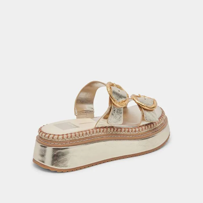 Sandals Shop Dolce Vita Rysha Sandals Light Gold Crinkle Patent Light Gold Crinkle Patent