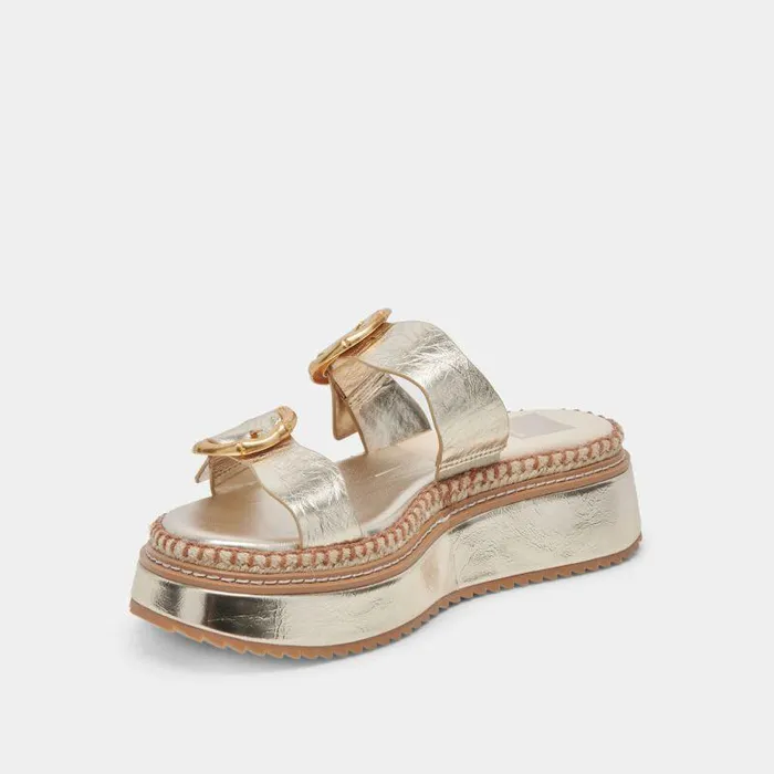 Sandals Shop Dolce Vita Rysha Sandals Light Gold Crinkle Patent Light Gold Crinkle Patent