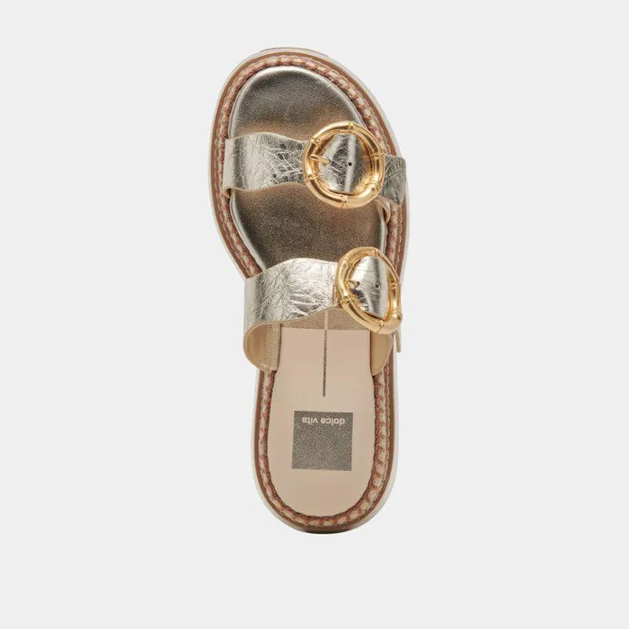 Sandals Shop Dolce Vita Rysha Sandals Light Gold Crinkle Patent Light Gold Crinkle Patent