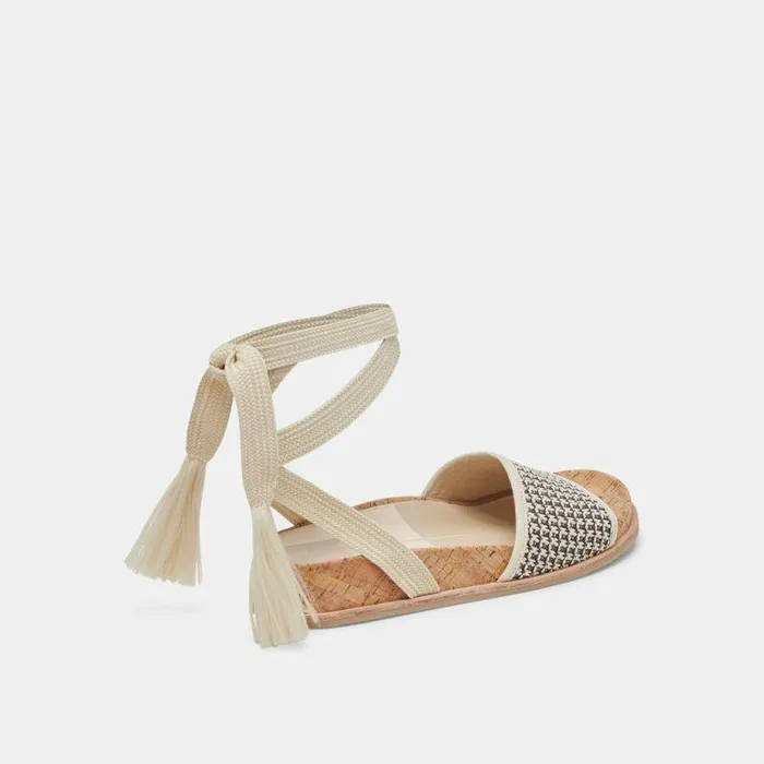 Sandals Shop Dolce Vita Salacy Sandals Black Natural Raffia Black Natural Raffia