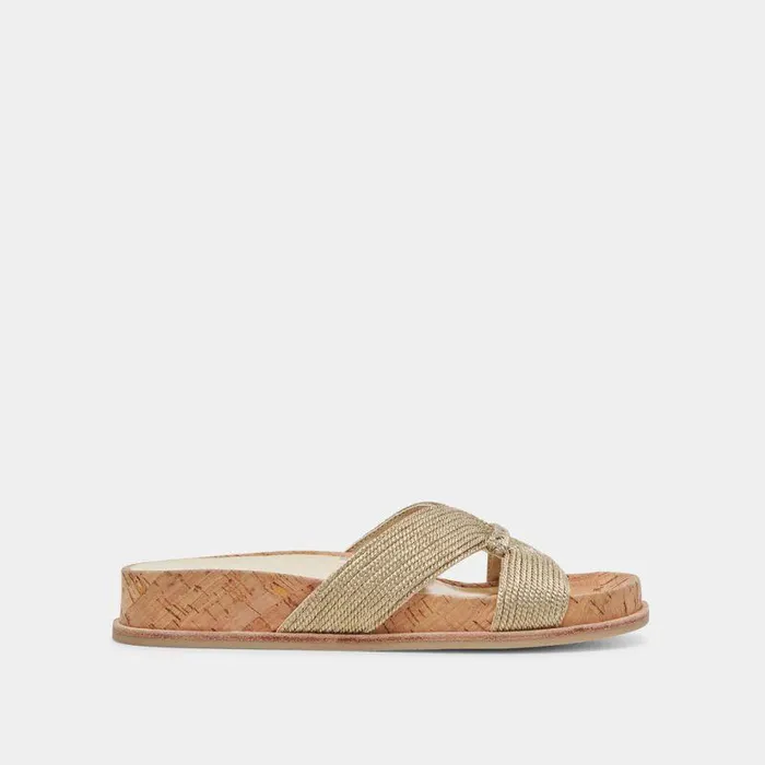 Sandals Shop Dolce Vita Selda Sandals Gold Raffia Gold Raffia