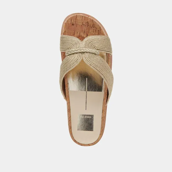 Sandals Shop Dolce Vita Selda Sandals Gold Raffia Gold Raffia
