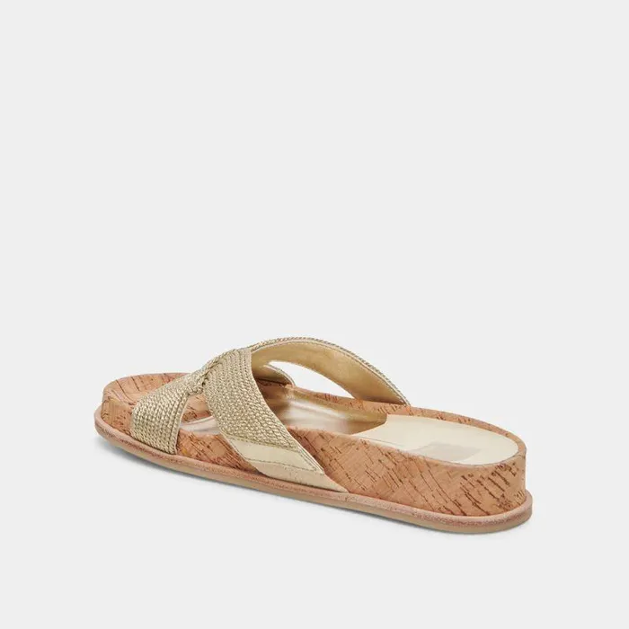 Sandals Shop Dolce Vita Selda Sandals Gold Raffia Gold Raffia