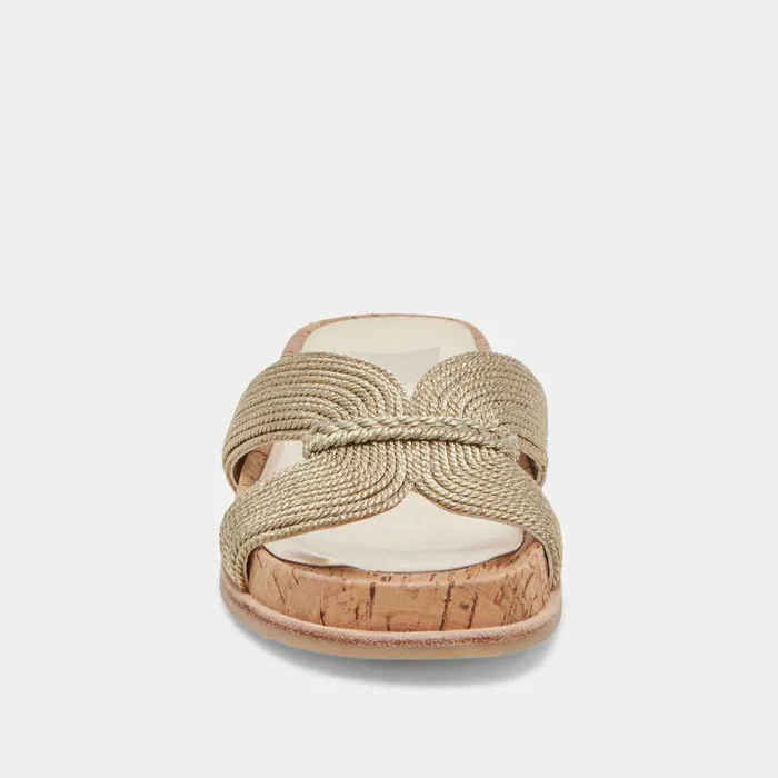 Sandals Shop Dolce Vita Selda Sandals Gold Raffia Gold Raffia