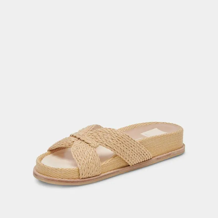 Sandals Shop Dolce Vita Selda Wide Sandals Lt Natural Raffia Lt Natural Raffia
