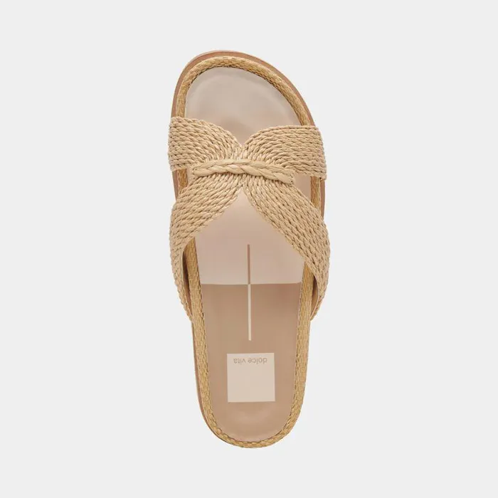 Sandals Shop Dolce Vita Selda Wide Sandals Lt Natural Raffia Lt Natural Raffia