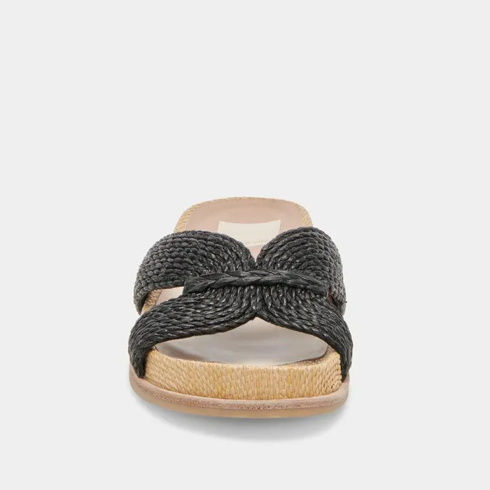 Sandals Shop Dolce Vita Selda Wide Sandals Onyx Raffia Onyx Raffia