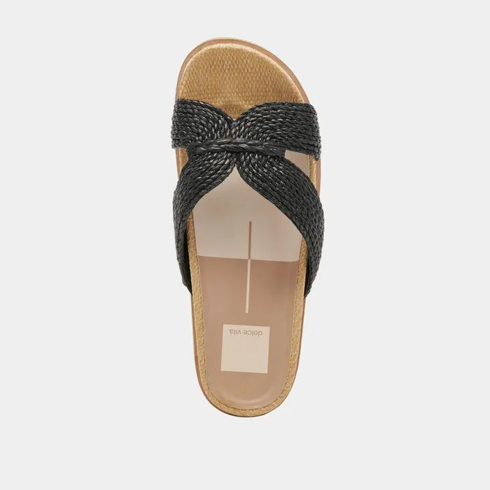 Sandals Shop Dolce Vita Selda Wide Sandals Onyx Raffia Onyx Raffia